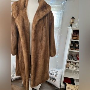 MINK FUR CARAMEL COAT SIZE S